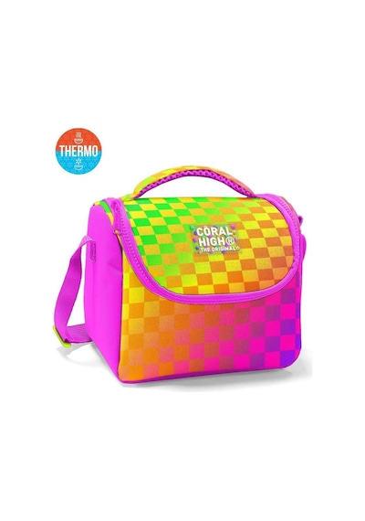 Coral High Neon Renkli Dama Desenli 3 Lü Okul Çanta Seti 33203 Çok  Renkli