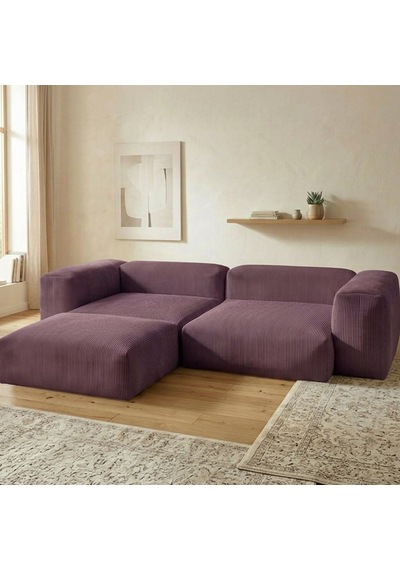 Relax Köşe Koltuk Takımı Sünger Koltuk Kanepe Divan Mor