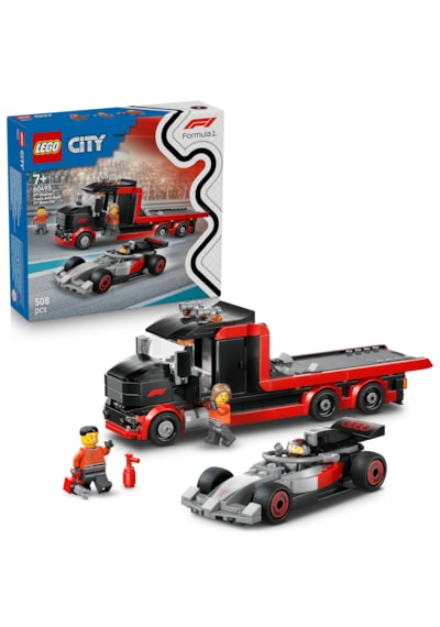 LEGO® City Audi F1® Yarış Arabalı F1® Sergileme Kamyonu 60493 – 7 Yaş Üzeri için Minifigür İçeren Oyuncak Yapım Seti (508 Parça)
