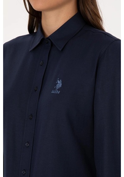 Us Polo Assn. Kadın Lacivert Uzun Kollu Basic Gömlek Vr033lacivert