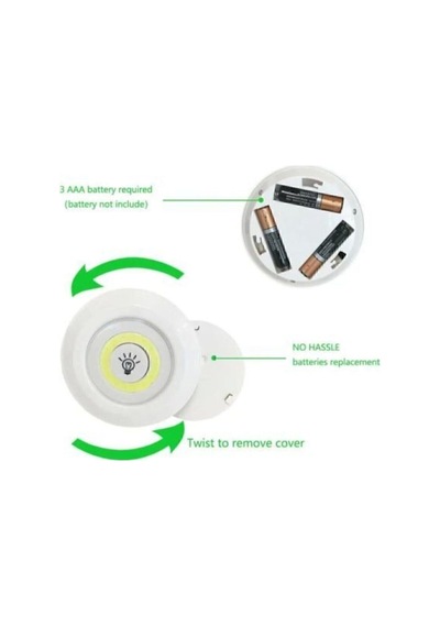 İsgstore Uzaktan Kumandalı 3 Lü Spot Led Lamba Kablosuz 3lü Yapışkanlı Pilli Işıldak