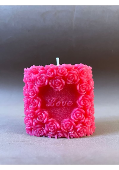 Novavita Yenihayat Sevgililer Günü Yılbaşı İçin Love Yazılı Mum Pembe