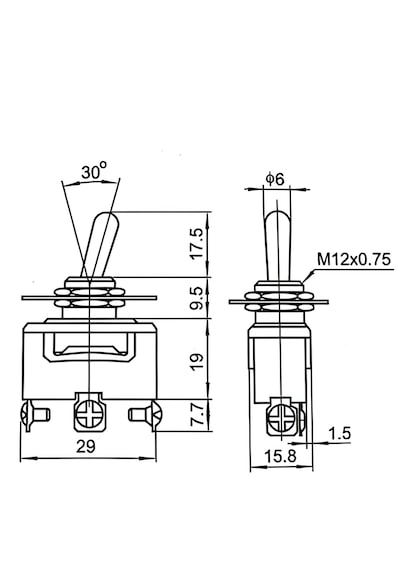 Toggle Switch 1-0-2 Metal Anahtar 3 Pin 12v-220v Toggle Switch