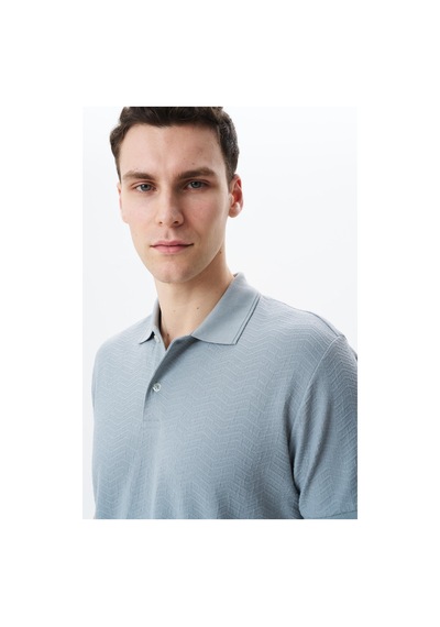 AR-MA Arma Erkek Basic Regular Fit Jakarlı Süprem Polo Yaka Tişört Y29374356402 Gri
