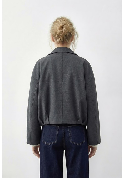 Shade Kadın Oversize Kemer Detaylı Fermuarlı Astarlı Bomber Ceket 2911 60286013 - Antrasit