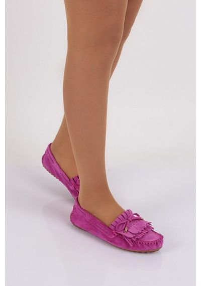 Dgn K118 Kadin Püskül Detayli Loafer Ayakkabi K118-1774-R0533 Fuşya