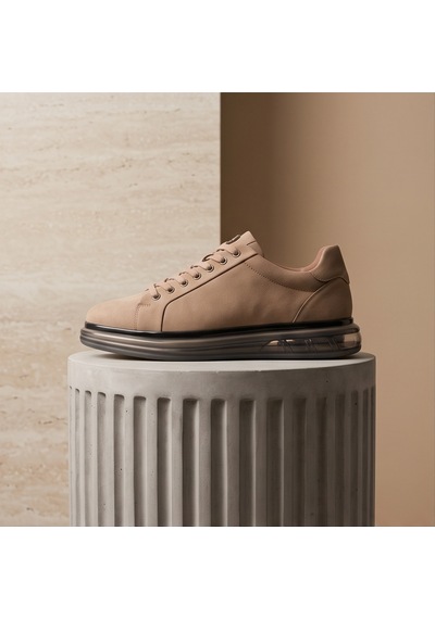 2274-zanelle Hakiki Full Duble Deri Üst Kalite Premıum Erkek Sneaker Ayakkabı Kum