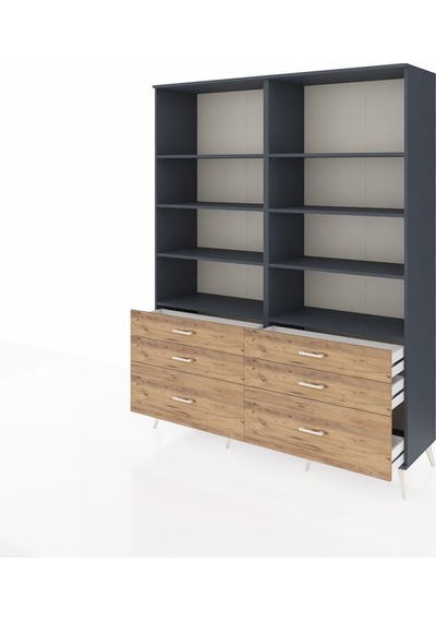 Hyperion Gardrop 8 Raflı 6 Çekmeceli 176x44x221 Antrasit-antrasit/çam Antrasit/çam Hyperion Gardrop 8 Raflı 6 Çekmeceli 176x44x221 Antrasit-antrasit/çam Antrasit/çam
