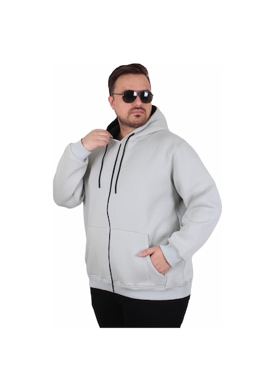 Moc Grande Mocgrande Büyük Beden Unisex Kapüşonlu 3ip Sweat 11701 Grı Gri