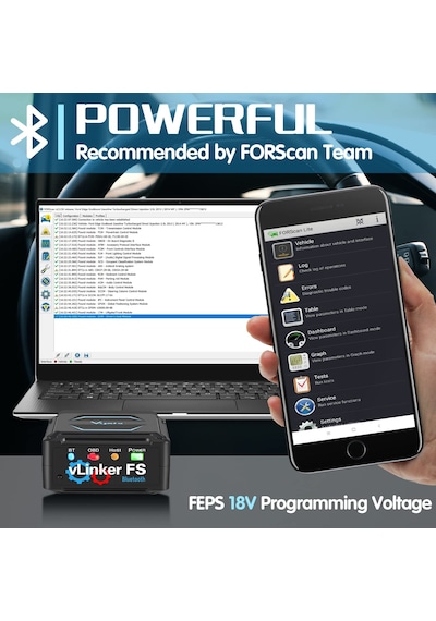 Vgate Vlinker Fs Bluetooth Obd2 Tanılama Tarama Cihazı, Apple iOS Uyumlu, Android Ve Windows İçin Obdıı Araç Kod Okuyucu