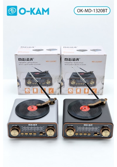 O-kam Ok-1320bt Bluetooth Plak Görünümlü Şarjlı Retro Radyo