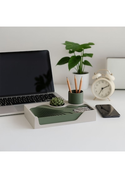 Modern Masa Üstü Organizer-fibrika Store Haki