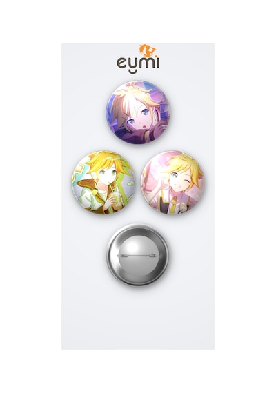 Project Sekaı Kagamine Len 3'lü Metal Rozet Seti 58mm İğneli Buton Çanta Yaka Rozeti Çok Renkli