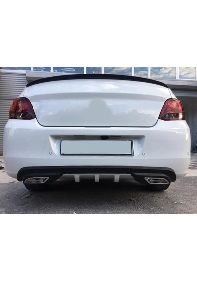 Peugeot 301 Uyumlu Body Kit Difüzör 2 Çıkış Gri Kare