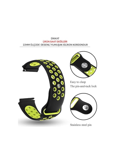 Huawei Watch Gt3 Se Gt3 Pro Gt2 Pro Haylou Solar Ls05 Xiaomi Mi Watch S1 Uyumlu Kordon Delikli 22mm