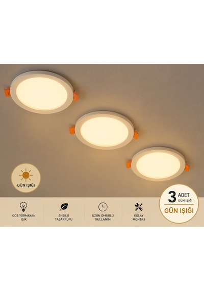 Ct-5646 9 Watt Led Panel Ayarlı Günışığı 3 Adet Gün Işığı