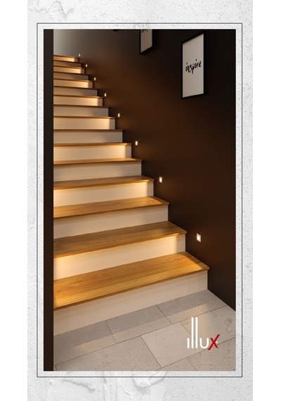 Mat Siyah Metal Kasa 3 Watt Kare Sensörsüz Gün Işığı Iç Mekan Merdiven Ve Basamak Armatürü Siyah