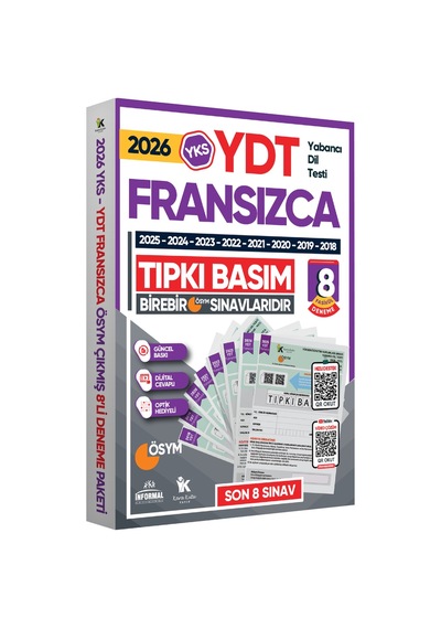 2026 YKS YDT (Yabancı Dil Testi) FRANSIZCA ÖSYM Çıkmış Soru Tıpkı Basım Deneme Paketi 8li Türkiye G.