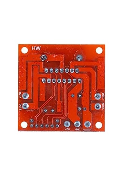 L298n Voltaj Regulatörlü Çift Motor Sürücü Kartı Kırmızı Pcb Çok Renkli