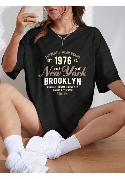 Noıssey Urban Pop Graphic Kadın Tişört Koleksiyonukod 5189 Siyah