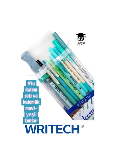 Writech 9'lu Kalem Seti Tükenmez Kalem Seti Jel Kalem Fosforlu Kalem Fırça Uçlu Kalem Çift Taraflı Diğer