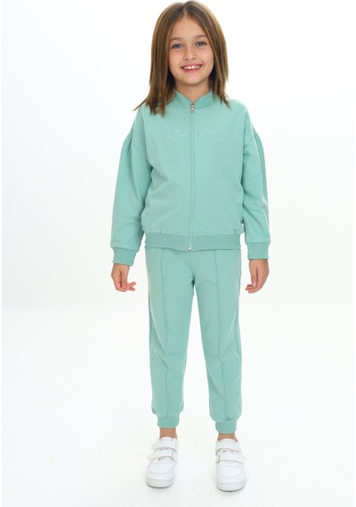 Toontoy Kids Toontoy Kız Çocuk 2'li Takım Nakış Baskılı Dik Yaka Fermuarlı Sweatshirt & Beli Paçası Ribanalı Cepli Jogger Eşofman Altı - Nervürlü & 2 İplik Yeşil Toontoy Kids Toontoy Kız Çocuk 2'li Takım Nakış Baskılı Dik Yaka Fermuarlı Sweatshirt & Beli Paçası Ribanalı Cepli Jogger Eşofman Altı - Nervürlü & 2 İplik Yeşil