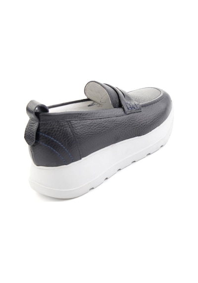 Lacivert Hakiki Deri Kadın Loafer Ayakkabı K01087246703