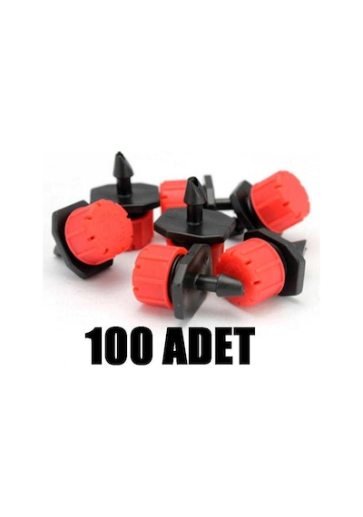 100 Adet Debi Ayarlı Meme Damla Sulama Borusu Damlatıcısı