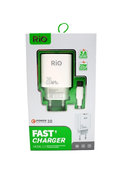 Rio Tech Model G3 20w Hızlı Şarj Adaptörü Usb Power Delivery 3.0