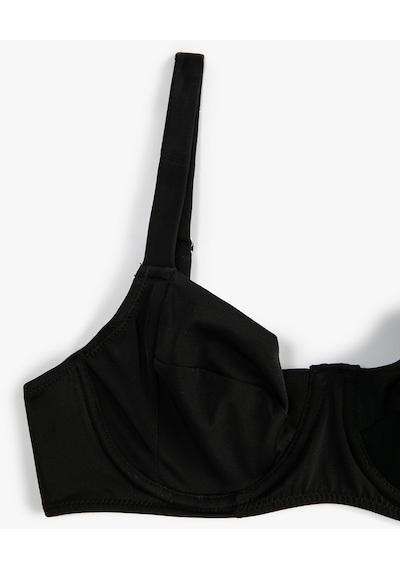 Koton Bikini Üstü Balenli Basic Siyah 3sak10102bm 3SAK10102BM999