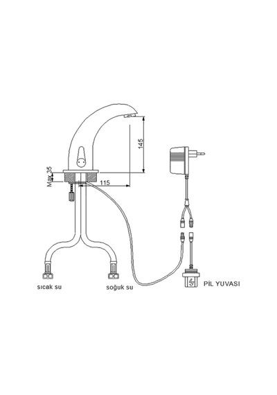 Newarc Master Fotoselli Lavabo Bataryası - Pilli Ve Elektrikli 513523 Krom