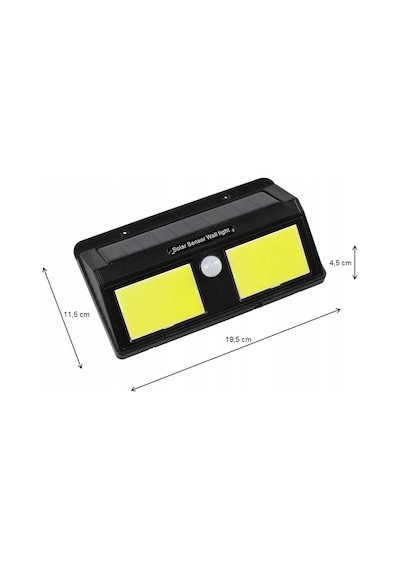 Solar Güneş Enerjili Sensörlü 96 Cob Led Aplik Duvar Tipi Led Lamba Sarı
