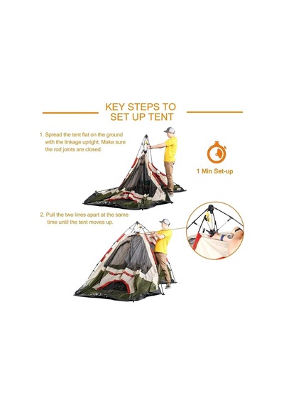 Quickup Domehike 6 Kişilik Otomatik Çadır Yeşil