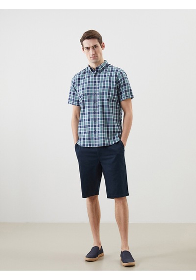 Lcwaıkıkı Classic Yeşil Regular Fit Armürlü Cepli Erkek Gömlek