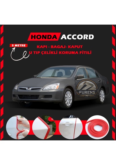 Honda Accord Oto Araç Kapı Koruma Fitili 5 Metre Parlak Kırmızı Renk