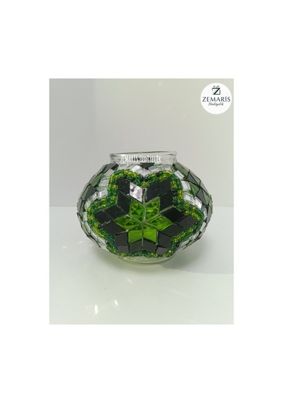 El Yapımı Otantik Mozaik Avize Aplik Lambader Cam 12 Cm Yeşil - 806844425 Yeşil