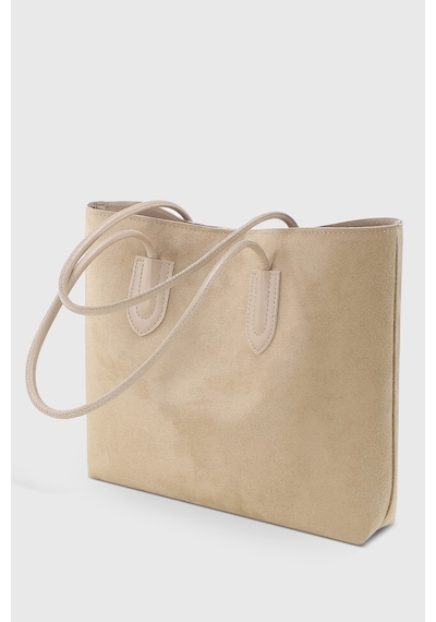 Housebags Süet Krem Retro Shopper Çanta 264 Süet Krem