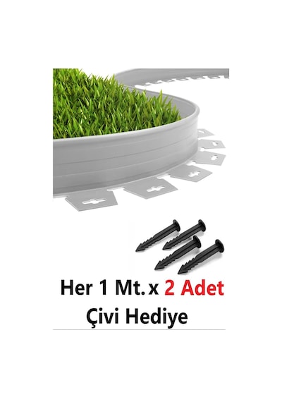 Mgf Çim Ayırıcı 25 Mt Beyaz Çim Sınırlayıcı Taş Toprak Ayıracı Çim Taş Toprak Bariyeri Ayraç Beyaz Ayırıcı