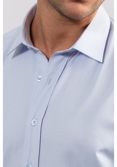 Tudors Modern Slim Fit Düz Erkek Mavi Gömlek-23974-mavi Mavi
