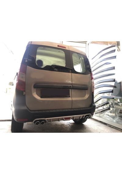 Oto H.i.t. Dacia Dokker Uyumlu Body Kit Difüzör 4 Çıkış Yuvarlak Gri Model 1