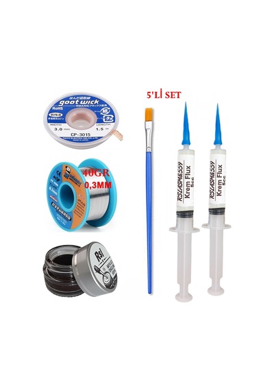 Mechanic Lehim Teli 0,3mm 40gr Havya Uc Temizleyici Rslasm Flux Ve Cp-3015 Lehim Emme Teli Seti02
