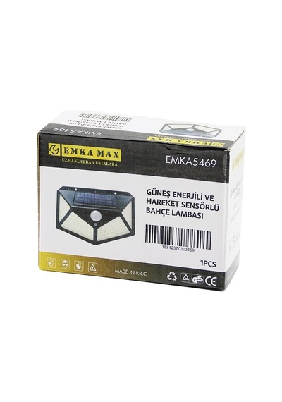 4 Açılı Solar - Hareket Sensörlü Aplik Duvar Lambası Dış Mekan 9.5 X 13.5cm 5580 Diğer