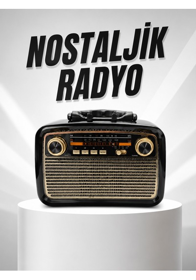 Müzik Kutusu Bluetooth Bağlantılı El Fenerli Nostaljik Tasarım Radyo - Bayi Depom