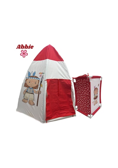 Abbie Resimli Kızılderili Sepetli Oyun Çadırı Bzi Kırmızı