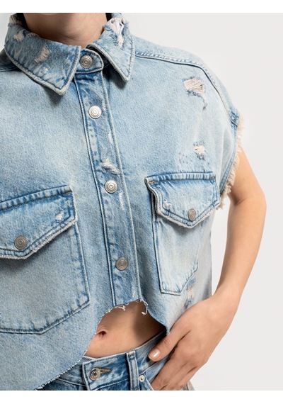 LOFT Oversize Kadın Yelek Lf2036028 Q1.v1 Denim
