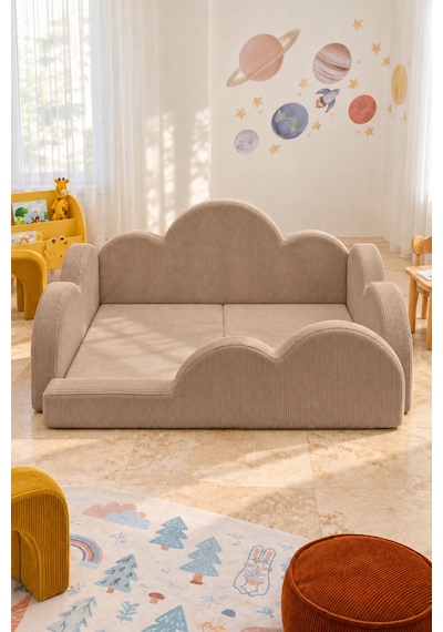 Funbed Junior Bulut Tasarımlı Çocuk Yatağı, Karyola Ve Oyun Matı Seti Bej - 938609351 Funbed Junior Bulut Tasarımlı Çocuk Yatağı, Karyola Ve Oyun Matı Seti Bej - 938609351