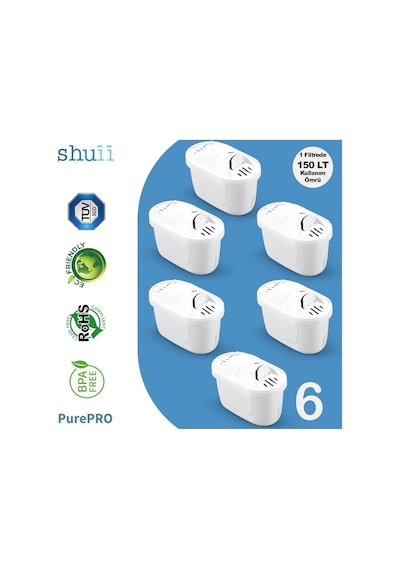 Purepro Su Arıtma Sürahi Filtresi 6 Adet Filtre Jugg Ve Brita Maxtra+ Pro İle Uyumlu Diğer