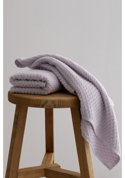 Ivory Lila Kabartma Dokulu Mikro Fiber %100 Pamuk 2li El Yüz Havl Lila