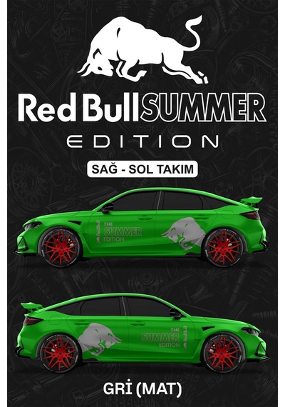 Red Bull Summer Edıtıon Sticker - Yan Gövde Kaplama Seti Gri Mat - 864812515