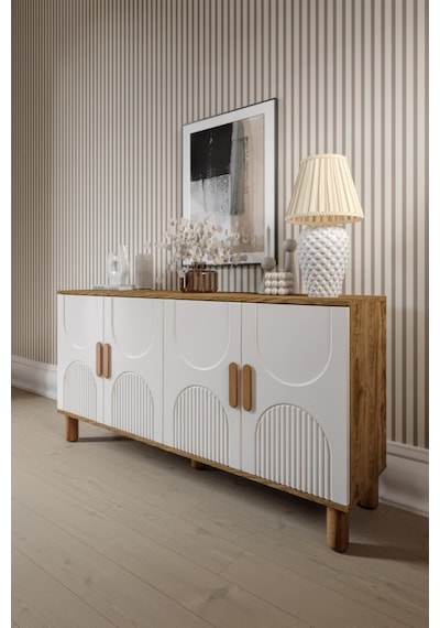 Linea Bohem Konsol 4 Kapaklı Mdf Mebran Kapak 160 Cm Modern Salon Konsolu Aytaşı Ceviz Aytaşı - Çam Linea Bohem Konsol 4 Kapaklı Mdf Mebran Kapak 160 Cm Modern Salon Konsolu Aytaşı Ceviz Aytaşı - Çam